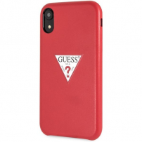 Guess PU Leather Case Triangle etui do iPhone XR - czerwone