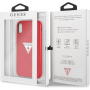 Guess PU Leather Case Triangle etui do iPhone XR - czerwone