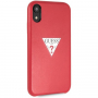 Guess PU Leather Case Triangle etui do iPhone XR - czerwone