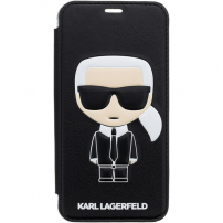 Karl Lagerfeld Ikonik Book pokrowiec do iPhone X / XS - czarny