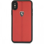 Ferrari Heritage Stripe Hard pokrowiec skórzany do iPhone X / XS - czerwony