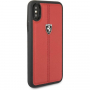 Ferrari Heritage Stripe Hard pokrowiec skórzany do iPhone X / XS - czerwony