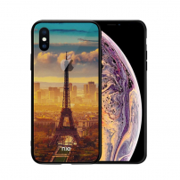 NXE etui ze szklaną częścią tylną do iPhone XS Max - wieża Eiffla