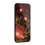 NXE etui ze szklaną częścią tylną do iPhone SE (2020/2022) / 8 / 7 - pomarańczowy kwiat