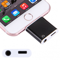 Adapter / redukcja złącze lightning do 3,5 mm jack ze złączem lightning dla Apple iPhone 8 / 8 Plus / 7 / 7 Plus / 6S / 6S Plus / 6 / 6 Plus