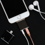 Adapter / redukcja złącze lightning do 3,5 mm jack ze złączem lightning dla Apple iPhone 8 / 8 Plus / 7 / 7 Plus / 6S / 6S Plus / 6 / 6 Plus