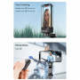 Wielofunkcyjny gimbal Bluetooth do selfie Q18 ze stabilizatorem i śledzeniem ruchu dla iPhone'a - czarny