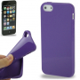 Gumowe gładkie etui dla iPhone 5 / 5S / SE (2016) - fioletowe