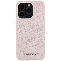Karl Lagerfeld Pikowane etui ze wzorem do iPhone'a 15 Pro Max - różowe