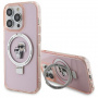 Karl Lagerfeld Podstawka Karl and Choupette Flip Cover oraz MagSafe do iPhone'a 15 Pro - Różowy
