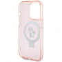 Karl Lagerfeld Podstawka Karl and Choupette Flip Cover oraz MagSafe do iPhone'a 15 Pro - Różowy