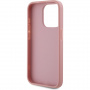 Karl Lagerfeld Metalowe etui Wrinkled Signature Logo do iPhone'a 15 Pro Max - różowe