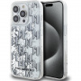 Karl Lagerfeld Gradalne etui z monogramem Liquid Glitter do iPhone'a 14 Pro Max - srebrne