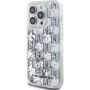 Karl Lagerfeld Gradalne etui z monogramem Liquid Glitter do iPhone'a 14 Pro Max - srebrne