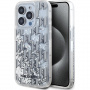 Karl Lagerfeld Gradalne etui z monogramem Liquid Glitter do iPhone'a 15 Pro Max - srebrne