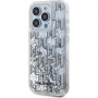 Karl Lagerfeld Gradalne etui z monogramem Liquid Glitter do iPhone'a 15 Pro Max - srebrne