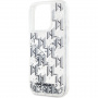 Karl Lagerfeld Gradalne etui z monogramem Liquid Glitter do iPhone'a 15 Pro Max - srebrne