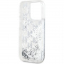 Karl Lagerfeld Gradalne etui z monogramem Liquid Glitter do iPhone'a 15 Pro Max - srebrne