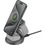 ENERGEA 3w1 GoMag Gyre MagSafe bezprzewodowa ładowarka do iPhone'a / Apple Zegarek / AirPods - szary