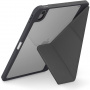 UNIQ Etui Moven ze stojakiem origami i miejscem na Apple Ołówek do iPada Air 11" (2024) - ciemnoszary
