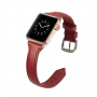 Stylowy pasek ze skóry do Apple Watch Ultra 49mm / 46mm / 45mm / 44mm / 42mm - czerwony