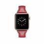 Stylowy pasek ze skóry do Apple Watch Ultra 49mm / 46mm / 45mm / 44mm / 42mm - czerwony