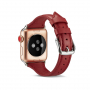 Stylowy pasek ze skóry do Apple Watch Ultra 49mm / 46mm / 45mm / 44mm / 42mm - czerwony