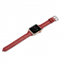 Stylowy pasek ze skóry do Apple Watch Ultra 49mm / 46mm / 45mm / 44mm / 42mm - czerwony