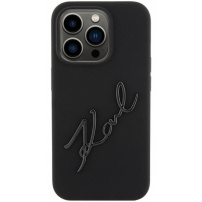 Karl Lagerfeld Silikonowe etui Karl Script Logo do iPhone'a 15 Pro - czarne
