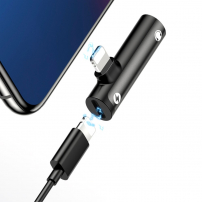 USAMS redukcja z lightning / 3.5 jack złącza - czarna