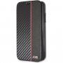 BMW Carbon Red Stripe Book pokrowiec do iPhone XR - czarny