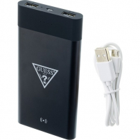 Guess power bank z ładowaniem bezprzewodowym 8000mAh - czarny