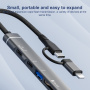 Adapter 5w1 USB-C / 2x USB-C / USB-A / SD i czytnika TF do iPhone'a / iPada / MacBooka - srebrny