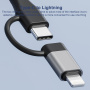 Adapter 5w1 USB-C / 2x USB-C / USB-A / SD i czytnika TF do iPhone'a / iPada / MacBooka - srebrny