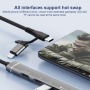 Adapter 5w1 USB-C / 2x USB-C / USB-A / SD i czytnika TF do iPhone'a / iPada / MacBooka - srebrny