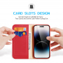 DUX DUCIS Skórzane etui z klapką Hivo do iPhone'a 15 Pro Max - czerwone