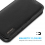DUX DUCIS Skórzane etui z klapką Hivo do iPhone'a 16 Plus - czarne