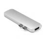 Koncentrator 7w1 USB-C - 2xUSB + czytnik kart SD / TF + 2x USB-C + HDMI dla MacBook - srebrny