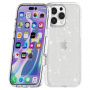 Przezroczyste etui z brokatem do iPhone'a 16 Pro Max - srebrne