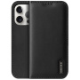 DUX DUCIS Skórzane etui z klapką Hivo do iPhone'a 15 Pro - czarne