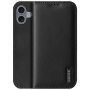DUX DUCIS Skórzane etui z klapką Hivo do iPhone'a 16 Plus - czarne