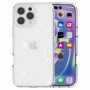 Przezroczyste etui z brokatem do iPhone'a 16 Pro Max - srebrne