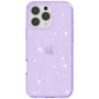 Przezroczyste etui z brokatem do iPhone'a 16 Pro Max - fioletowe