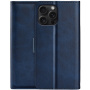 Etui z klapką ze skóry PU do iPhone'a 16 Pro Max - ciemnoniebieskie