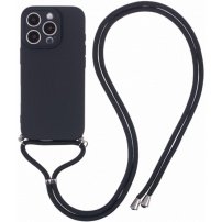 Ochronne etui ze smyczą do iPhone'a 16 Pro Max - czarne