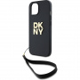 DKNY Etui Stack Logo z paskiem do iPhone'a 13 - czarne