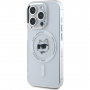 Karl Lagerfeld Metalowa osłona ramki IML Choupette Head z MagSafe do iPhone'a 15 Pro Max - przezroczysta