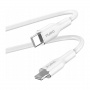 PURO Miękki kabel do ładowania i transmisji danych USB-C / Lightning do iPhone'a / iPada / iPoda / AirPods - 1,5 m - biały