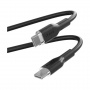 PURO Miękki kabel do ładowania i transmisji danych USB-C / USB-C do iPhone'a / iPada / AirPods - 1,5 m - czarny