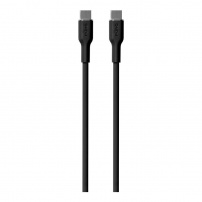 PURO Miękki kabel do ładowania i transmisji danych USB-C / USB-C do iPhone'a / iPada / AirPods - 1,5 m - czarny